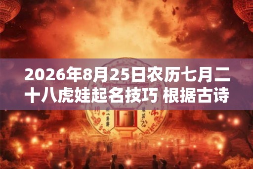 2026年8月25日农历七月二十八虎娃起名技巧 根据古诗组好名 2026年8月25日农历七月二十八虎娃起名技巧 根据古诗组好名