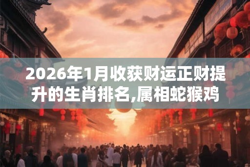 2026年1月收获财运正财提升的生肖排名,属相蛇猴鸡当属前三