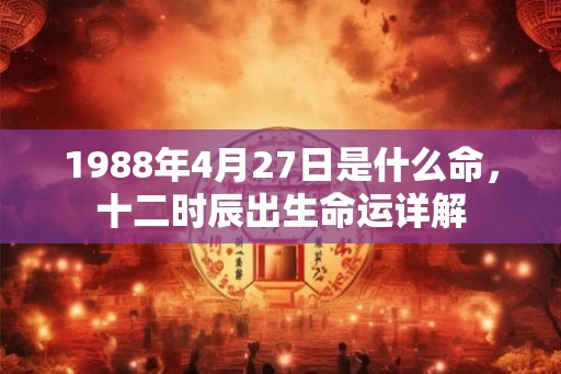 1988年4月27日是什么命，十二时辰出生命运详解