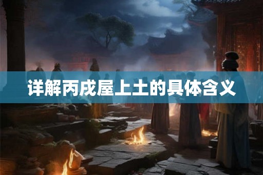 详解丙戌屋上土的具体含义