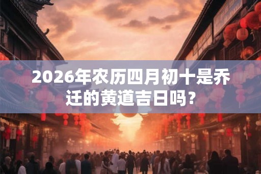 2026年农历四月初十是乔迁的黄道吉日吗？