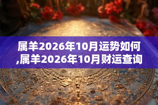 属羊2026年10月运势如何,属羊2026年10月财运查询