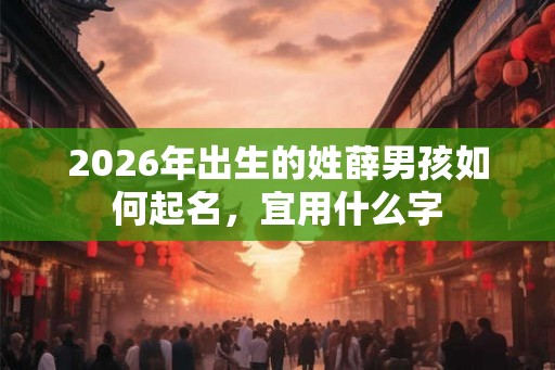 2026年出生的姓薛男孩如何起名,宜用什么字 2026年出生的姓薛男孩如何起名,宜用什么字
