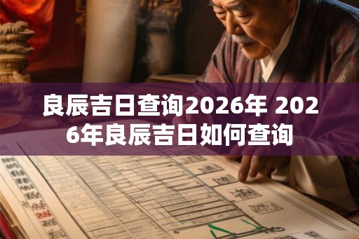 良辰吉日查询2026年 2026年良辰吉日如何查询