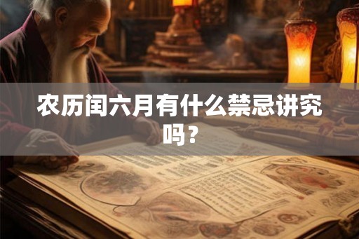 农历闰六月有什么禁忌讲究吗? 农历闰六月有什么禁忌讲究吗?