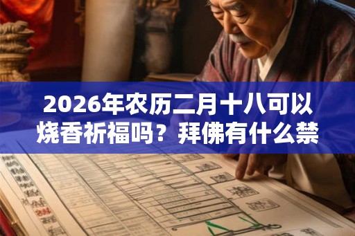 2026年农历二月十八可以烧香祈福吗？拜佛有什么禁忌？