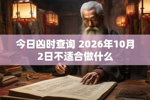 今日凶时查询 2026年10月2日不适合做什么