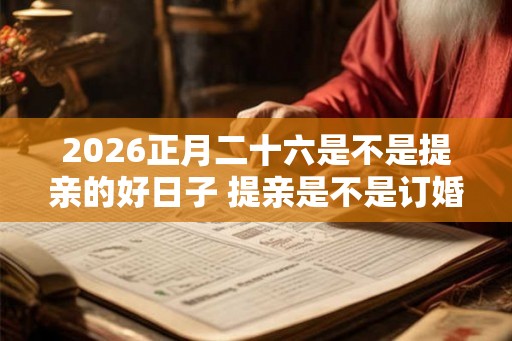 2026正月二十六是不是提亲的好日子 提亲是不是订婚