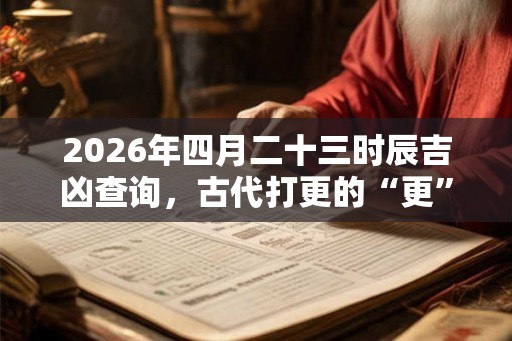 2026年四月二十三时辰吉凶查询，古代打更的“更”怎么算？