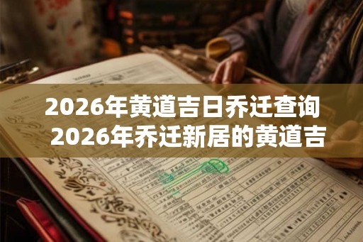 2026年黄道吉日乔迁查询 2026年乔迁新居的黄道吉日 2026年黄道吉日乔迁查询 2026年乔迁新居的黄道吉日