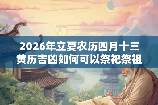 2026年立夏农历四月十三黄历吉凶如何可以祭祀祭祖吗？