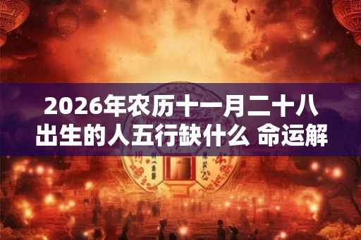 2026年农历十一月二十八出生的人五行缺什么 命运解析八字起名