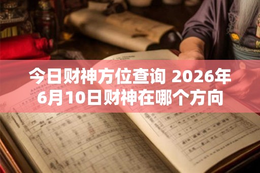 今日财神方位查询 2026年6月10日财神在哪个方向