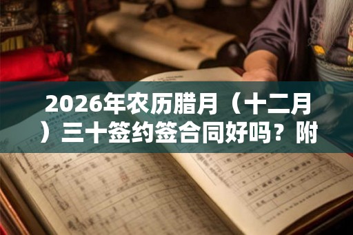 2026年农历腊月（十二月）三十签约签合同好吗？附除夕宜忌吉凶