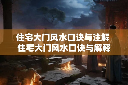 住宅大门风水口诀与注解 住宅大门风水口诀与解释