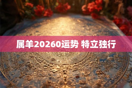 属羊20260运势 特立独行 属羊20260运势 特立独行