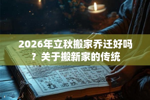 2026年立秋搬家乔迁好吗？关于搬新家的传统