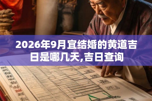 2026年9月宜结婚的黄道吉日是哪几天,吉日查询