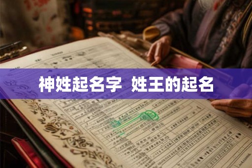 神姓起名字  姓王的起名