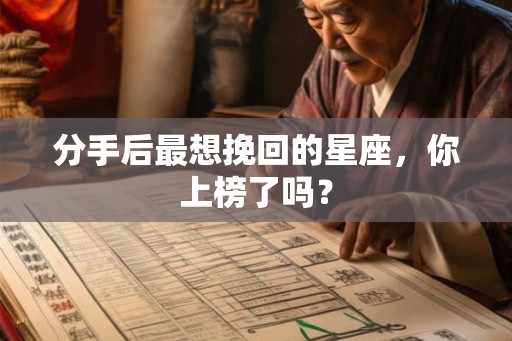 分手后最想挽回的星座，你上榜了吗？