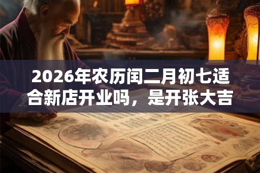 2026年农历闰二月初七适合新店开业吗，是开张大吉的日子吗？