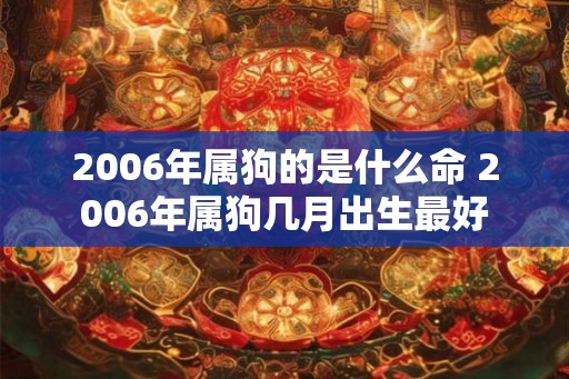 2006年属狗的是什么命 2006年属狗几月出生最好 2006年属狗的是什么命 2006年属狗几月出生最好