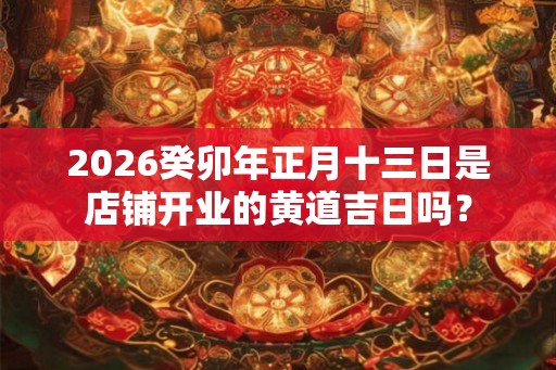 2026癸卯年正月十三日是店铺开业的黄道吉日吗？