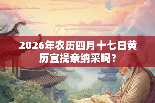 2026年农历四月十七日黄历宜提亲纳采吗？
