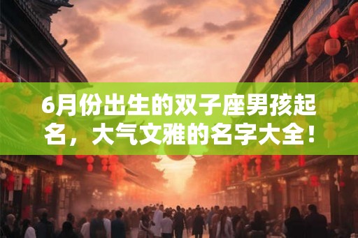 6月份出生的双子座男孩起名，大气文雅的名字大全！