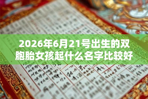 2026年6月21号出生的双胞胎女孩起什么名字比较好，五行属什么？