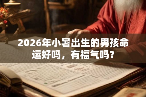 2026年小暑出生的男孩命运好吗，有福气吗？