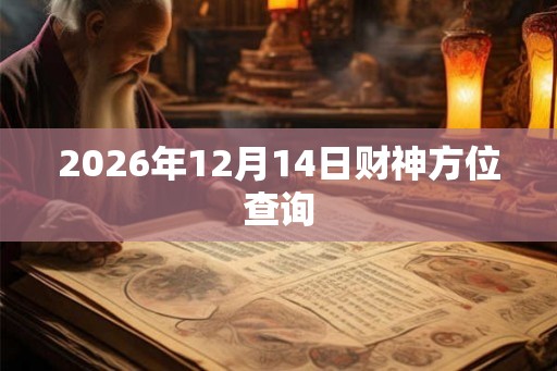 2026年12月14日财神方位查询
