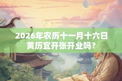 2026年农历十一月十六日黄历宜开张开业吗？