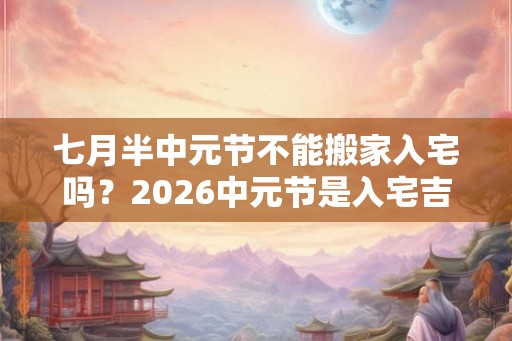 七月半中元节不能搬家入宅吗？2026中元节是入宅吉日吗？