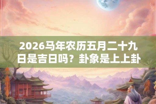 2026马年农历五月二十九日是吉日吗？卦象是上上卦吗？