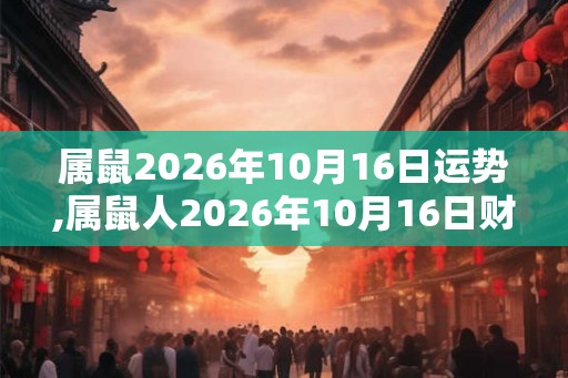 属鼠2026年10月16日运势,属鼠人2026年10月16日财运,生肖鼠2026年10月16日运势