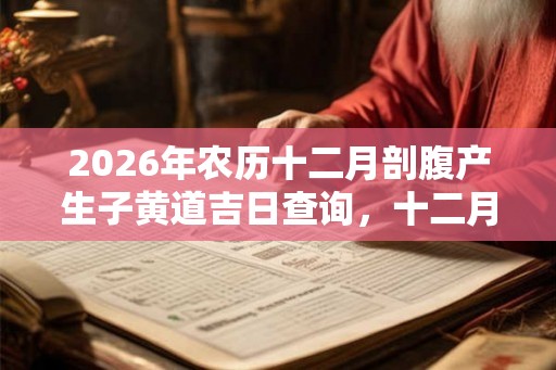 2026年农历十二月剖腹产生子黄道吉日查询，十二月鼠宝宝好不好？