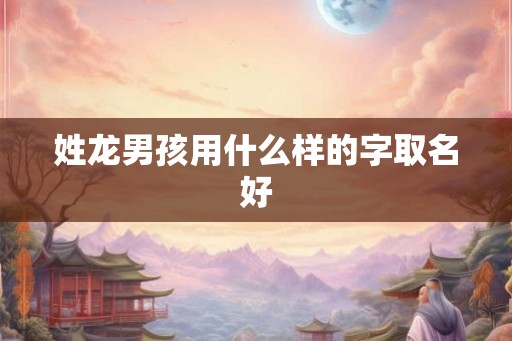 姓龙男孩用什么样的字取名好