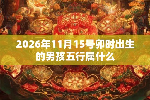 2026年11月15号卯时出生的男孩五行属什么
