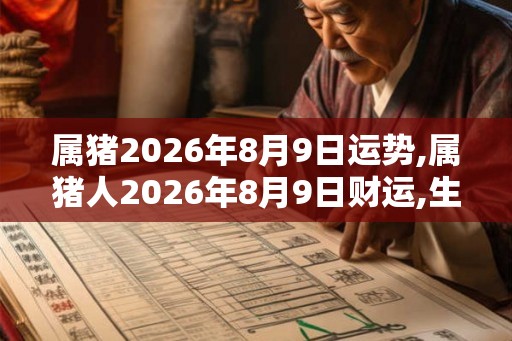 属猪2026年8月9日运势,属猪人2026年8月9日财运,生肖猪2026年8月9日运势