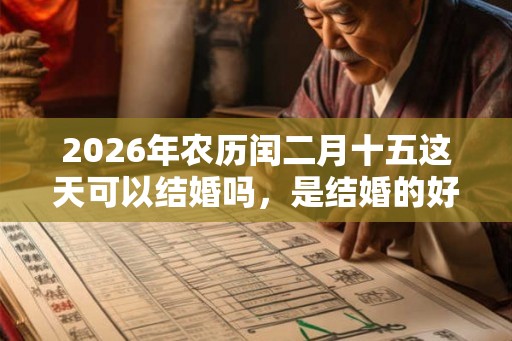 2026年农历闰二月十五这天可以结婚吗，是结婚的好日子吗？