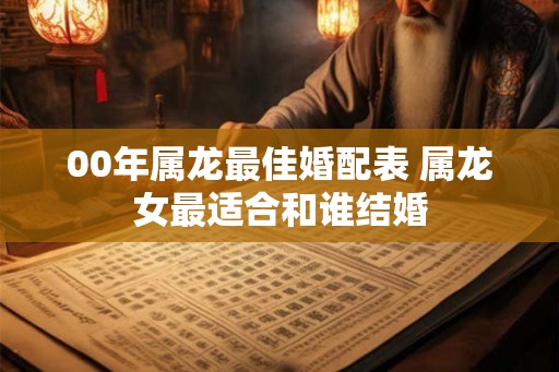 00年属龙最佳婚配表 属龙女最适合和谁结婚