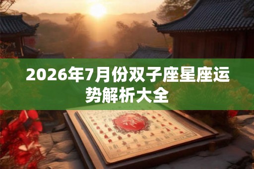 2026年7月份双子座星座运势解析大全