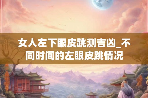 女人左下眼皮跳测吉凶_不同时间的左眼皮跳情况 女人左下眼皮跳测吉凶_不同时间的左眼皮跳情况