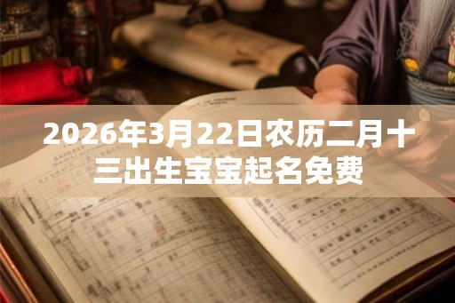 2026年3月22日农历二月十三出生宝宝起名免费 2026年3月22日农历二月十三出生宝宝起名免费