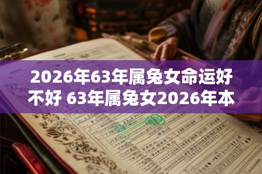 2026年63年属兔女命运好不好 63年属兔女2026年本命年运势