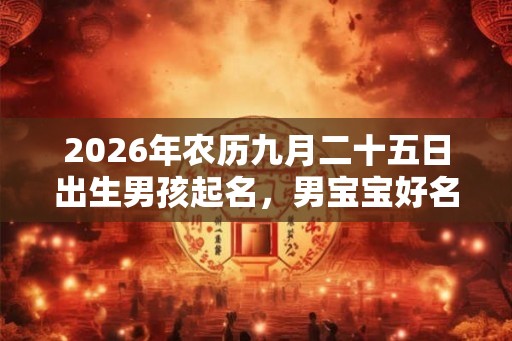 2026年农历九月二十五日出生男孩起名,男宝宝好名字大全 2026年农历九月二十五日出生男孩起名,男宝宝好名字大全