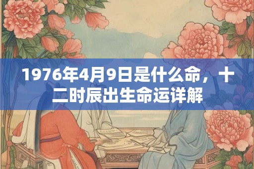 1976年4月9日是什么命，十二时辰出生命运详解