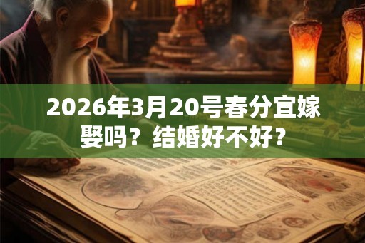 2026年3月20号春分宜嫁娶吗？结婚好不好？