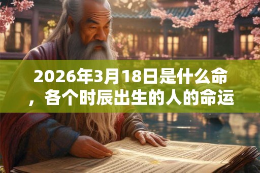 2026年3月18日是什么命，各个时辰出生的人的命运